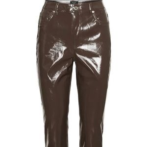 NWT Vero Moda Brown Slim Vinyl Pants